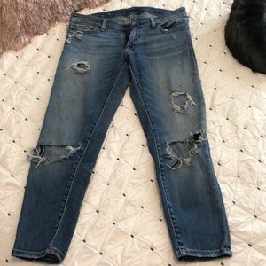 Denim and supply distressed skinny crops